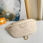 LOUIS VUITTON LV BUMBAG WAIST BAG 37 IN CREAM GRAINED CALFSKIN