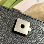 GUCCI DYONYSUS SHOULDER BAG 20 IN BLACK CALFSKIN SILVER HARDWARE