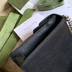 GUCCI DYONYSUS SHOULDER BAG 20 IN BLACK CALFSKIN SILVER HARDWARE