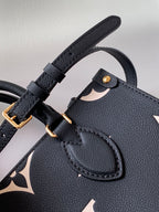 LOUIS VUITTON ONTHEGO TOTE 25 IN BLACK AND OFF WHITE MONOGRAM EMPREINTE