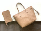 LOUIS VUITTON NEVERFULL MM 32 BEIGE MONOGRAM EMPREINTE LEATHER