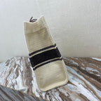 CELINE CANVAS TOTE 43 WHITE/BLACK DENIM