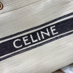 CELINE CANVAS TOTE 43 WHITE/BLACK DENIM