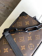 LOUIS VUITTON MINI SOFT TRUNK 18 IN BROWN MONOGRAM CANVAS WITH EMBROIDERED ANIMATED CHARACTER