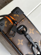 LOUIS VUITTON MINI SOFT TRUNK 18 IN BROWN MONOGRAM CANVAS WITH EMBROIDERED ANIMATED CHARACTER