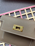 HERMES Kelly Pocket 13.5 Brown Epsom Ghw