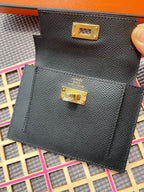 HERMES Kelly Pocket 13.5 Black Epsom Ghw