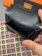 HERMES Kelly Pocket 13.5 Black Epsom Ghw