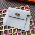 HERMES Kelly Pocket 13.5 Light Grey Epsom Ghw
