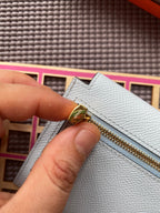 HERMES Kelly Pocket 13.5 Light Grey Epsom Ghw