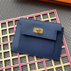 HERMES Kelly Pocket 13.5 Blue Epsom Ghw