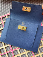 HERMES Kelly Pocket 13.5 Blue Epsom Ghw