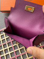 HERMES Kelly Pocket 13.5 Purple Epsom Ghw