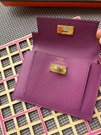 HERMES Kelly Pocket 13.5 Purple Epsom Ghw