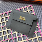 HERMES Kelly Pocket 13.5 Dark Grey Epsom Ghw
