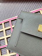 HERMES Kelly Pocket 13.5 Dark Grey Epsom Ghw