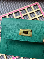 HERMES Kelly Pocket 13.5 Dark Green Epsom Ghw