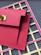 HERMES Kelly Pocket 13.5 Dark Pink Epsom Ghw