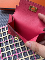 HERMES Kelly Pocket 13.5 Dark Pink Epsom Ghw