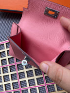 HERMES Kelly Pocket 13.5 Pink Epsom Shw