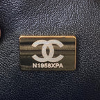 CHANEL FLAP BAG 20 IN BLACK CALFSKIN GOLD CHAIN