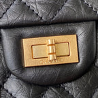 CHANEL FLAP BAG 20 IN BLACK CALFSKIN GOLD CHAIN