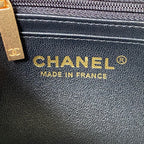 CHANEL FLAP BAG 20 IN BLACK CALFSKIN GOLD CHAIN
