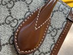 GUCCI MINI TOTE  20 BAG IN BEIGE CANVAS AND BROWN CALFSKIN