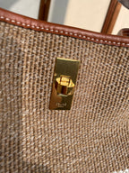 CELINE BUCKET 25 IN PRINTED CANVAS BROWN WHITE