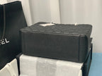 CHANEL 25S MEDALLION TOTE 33 CM IN BLACK CAVIAR WITH SILVER HARDWARE