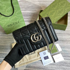 GUCCI MARMONT MINI 20 SHOULDER BAG IN BLACK CALFSKIN