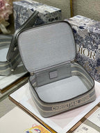 DIOR SMALL 24 VANITY CASE IN PALE GRAY MONOGRAM OBLIQUE JACQUARD