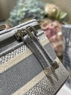 DIOR SMALL 24 VANITY CASE IN PALE GRAY MONOGRAM OBLIQUE JACQUARD