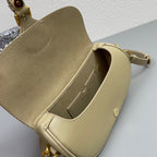 DIOR MINI BOBBY EAST-WEST 20 BAG IN BEIGE CREAM CALFSKIN