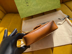 GUCCI MARMONT MINI 16 BAG IN CINNAMON BROWN CALFSKIN