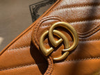 GUCCI MARMONT MINI 16 BAG IN CINNAMON BROWN CALFSKIN