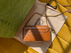 GUCCI MARMONT MINI 16 BAG IN CINNAMON BROWN CALFSKIN