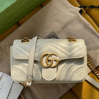 GUCCI MARMONT MATELASSÉ SMALL 22 BAG WHITE CALFSKIN