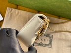 GUCCI MARMONT MINI 16 BAG IN WHITE CALFSKIN