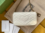 GUCCI MARMONT MINI 16 BAG IN WHITE CALFSKIN