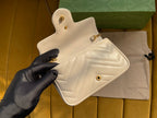 GUCCI MARMONT MINI 16 BAG IN WHITE CALFSKIN