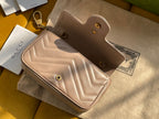 GUCCI MARMONT MINI 16 BAG IN BEIGE CALFSKIN