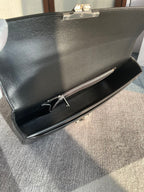 CELINE CHAIN SHOULDER BAG CLAUDE 33 IN BLACK CALFSKIN SILVER HARDWARE