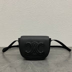 CELINE FOLCO CUIR TRIOMPHE 18 IN BLACK CALFSKIN