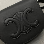 CELINE FOLCO CUIR TRIOMPHE 18 IN BLACK CALFSKIN