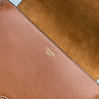 CELINE FOLCO CUIR TRIOMPHE 18 IN RED BROWN CALFSKIN