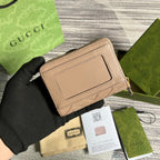 GUCCI MARMONT MINI 11 WALLET BEIGE CALFSKIN