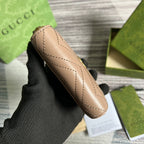 GUCCI MARMONT MINI 11 WALLET BEIGE CALFSKIN