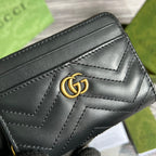 GUCCI MARMONT MINI 11 WALLET BLACK CALFSKIN