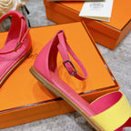 HERMES SANTORINI SANDAL PINK MIX LEMON CALFSKIN